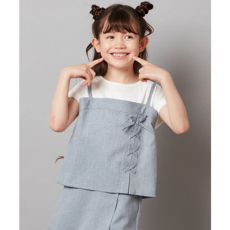 [160]【セットアップ対応】レースアップドッキングTシャツ | a.v.v【KIDS】 | 詳細画像17 