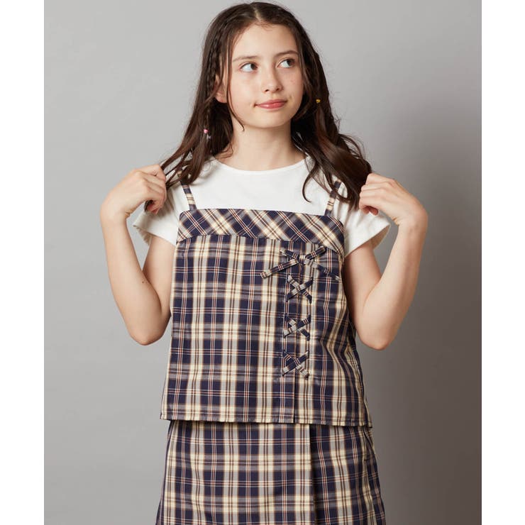 [160]【セットアップ対応】レースアップドッキングTシャツ | a.v.v【KIDS】 | 詳細画像7 