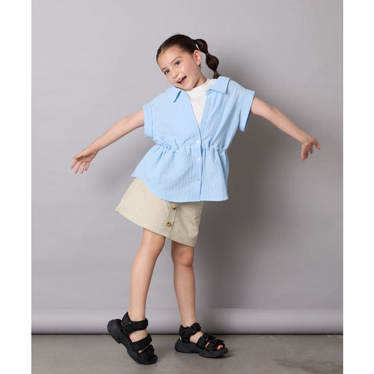 【接触冷感/ジメジメ対策】[120-160]ポコポコレイヤード風ブラウス | a.v.v【KIDS】 | 詳細画像12 