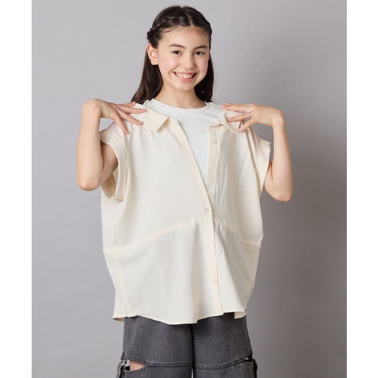 【接触冷感/ジメジメ対策】[120-160]ポコポコレイヤード風ブラウス | a.v.v【KIDS】 | 詳細画像16 