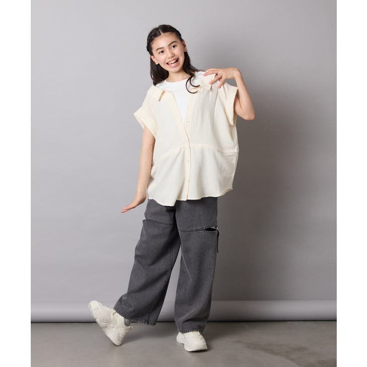 【接触冷感/ジメジメ対策】[120-160]ポコポコレイヤード風ブラウス | a.v.v【KIDS】 | 詳細画像19 