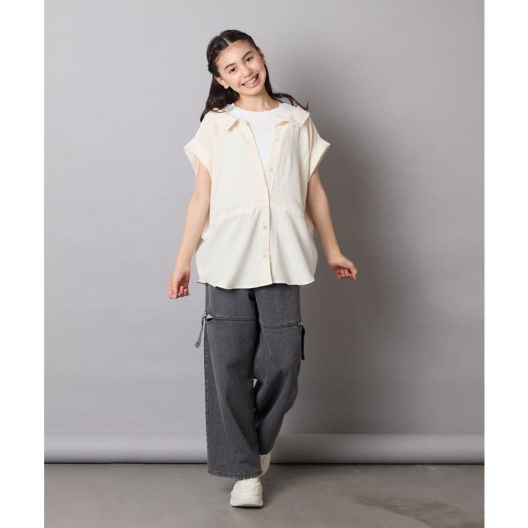 【接触冷感/ジメジメ対策】[120-160]ポコポコレイヤード風ブラウス | a.v.v【KIDS】 | 詳細画像20 