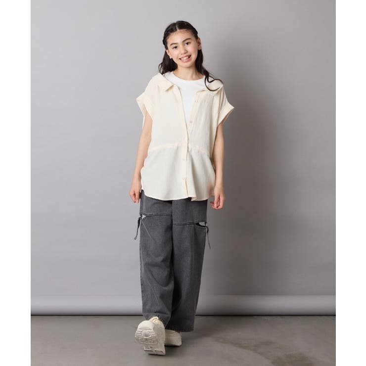 【接触冷感/ジメジメ対策】[120-160]ポコポコレイヤード風ブラウス | a.v.v【KIDS】 | 詳細画像21 