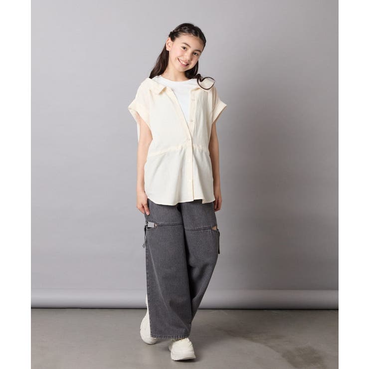 【接触冷感/ジメジメ対策】[120-160]ポコポコレイヤード風ブラウス | a.v.v【KIDS】 | 詳細画像22 