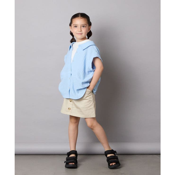 【接触冷感/ジメジメ対策】[120-160]ポコポコレイヤード風ブラウス | a.v.v【KIDS】 | 詳細画像8 