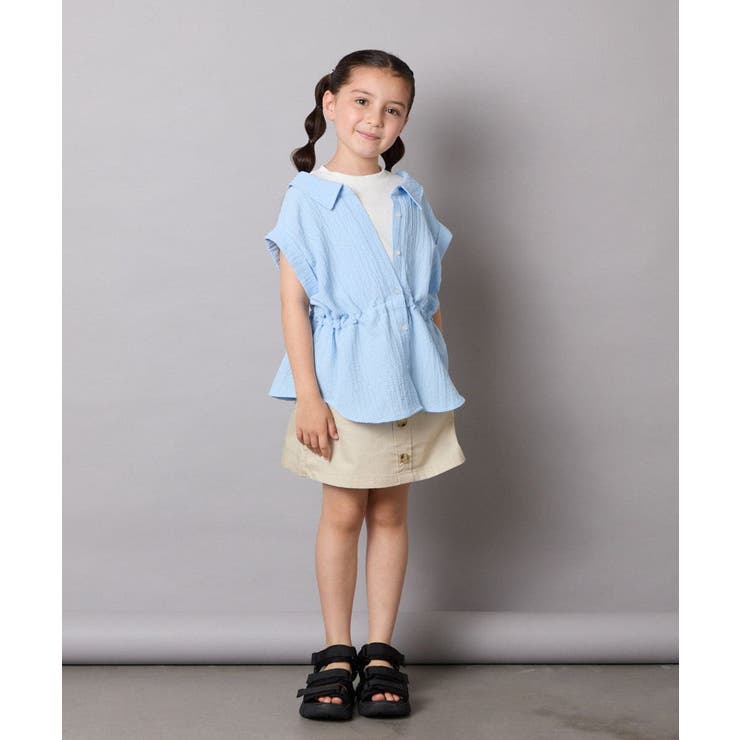 【接触冷感/ジメジメ対策】[120-160]ポコポコレイヤード風ブラウス | a.v.v【KIDS】 | 詳細画像9 