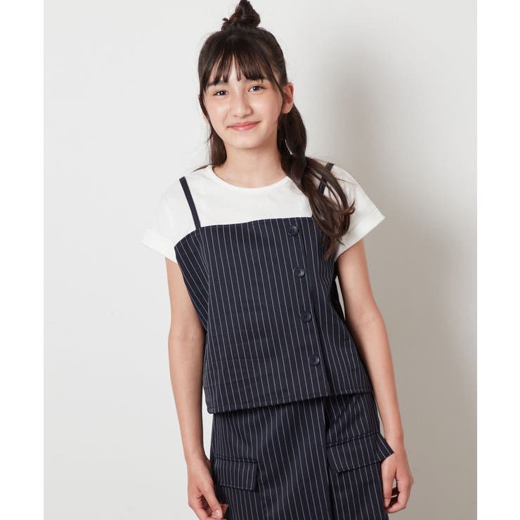 [100-130]【セットアップ対応】ビスチェドッキング風トップス | a.v.v【KIDS】 | 詳細画像3 