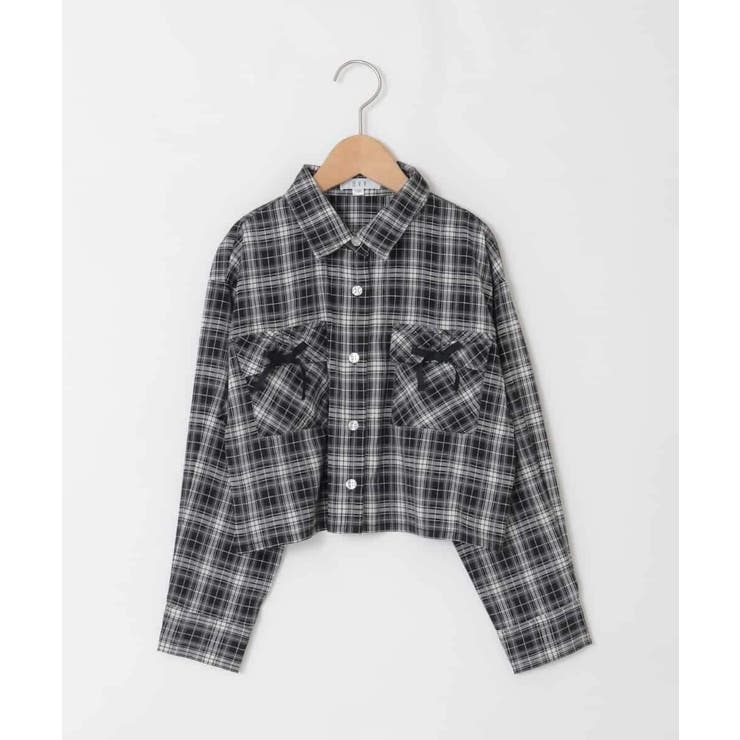 [130-160]クロップドチェックリボンシャツ | a.v.v【KIDS】 | 詳細画像17 
