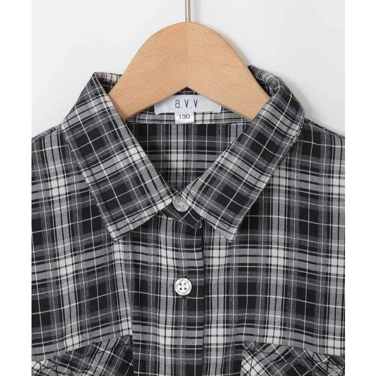 [130-160]クロップドチェックリボンシャツ | a.v.v【KIDS】 | 詳細画像19 