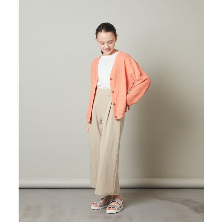 [100-130]シャーリングＶネックカーディガン | a.v.v【KIDS】 | 詳細画像3 