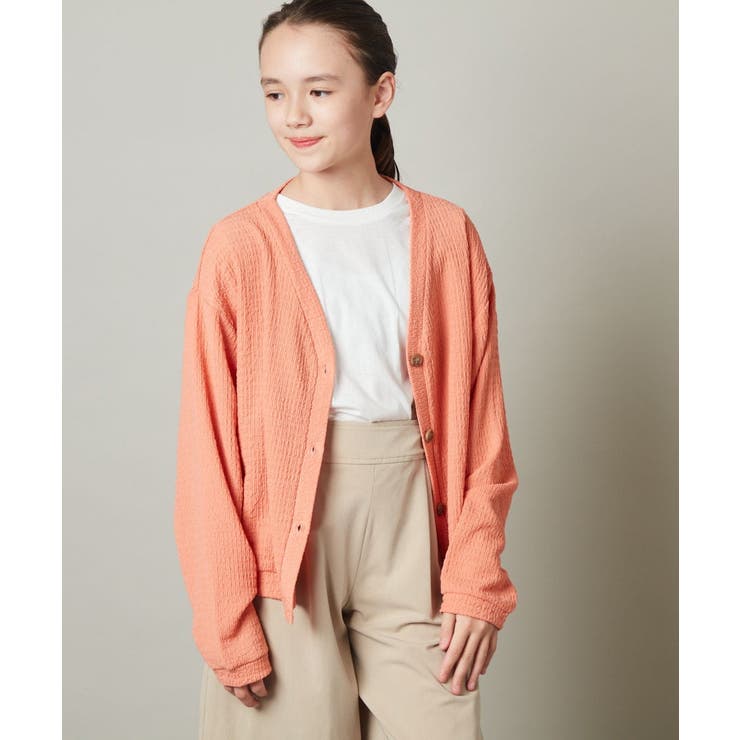 [100-130]シャーリングＶネックカーディガン | a.v.v【KIDS】 | 詳細画像7 