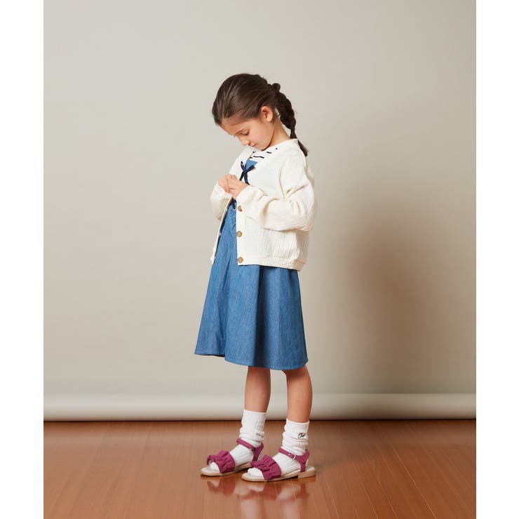 [100-130]シャーリングＶネックカーディガン | a.v.v【KIDS】 | 詳細画像8 