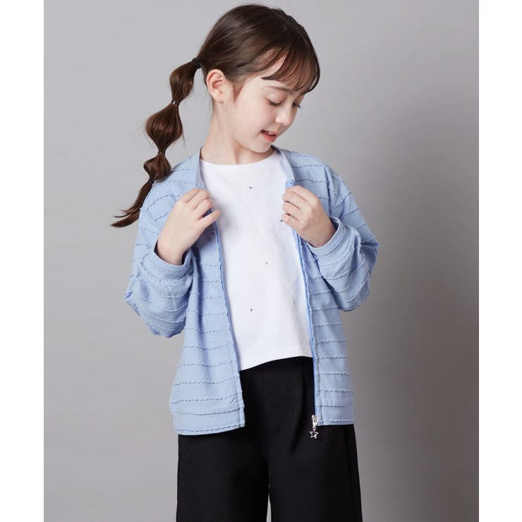 [100-130]【UVカット】ボーダーJQカーデ | a.v.v【KIDS】 | 詳細画像2 