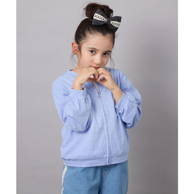 [120-130]【UVカット】ボーダージャカードカーディガン | a.v.v【KIDS】 | 詳細画像2 