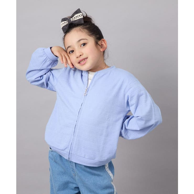 [120-130]【UVカット】ボーダージャカードカーディガン | a.v.v【KIDS】 | 詳細画像4 