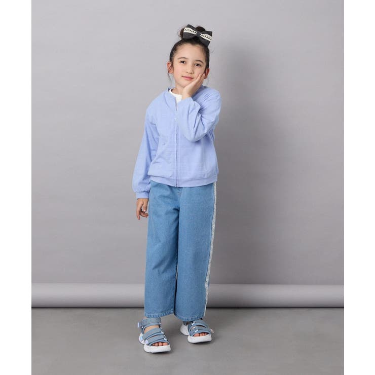 [120-130]【UVカット】ボーダージャカードカーディガン | a.v.v【KIDS】 | 詳細画像7 