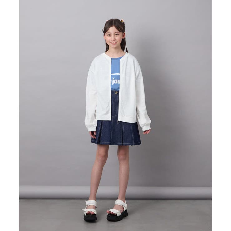 [140-150]【UVカット】ボーダージャカードカーディガン | a.v.v【KIDS】 | 詳細画像18 