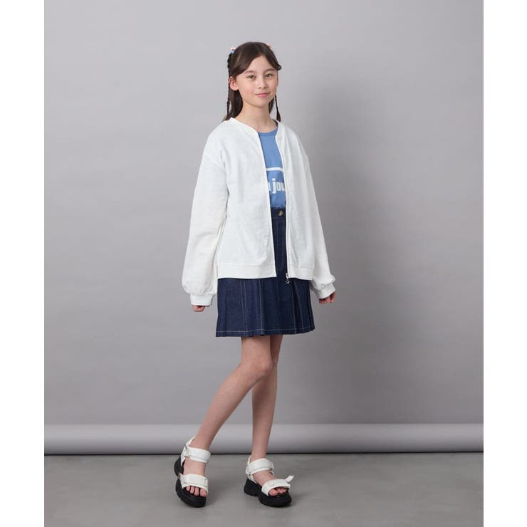 [140-150]【UVカット】ボーダージャカードカーディガン | a.v.v【KIDS】 | 詳細画像19 