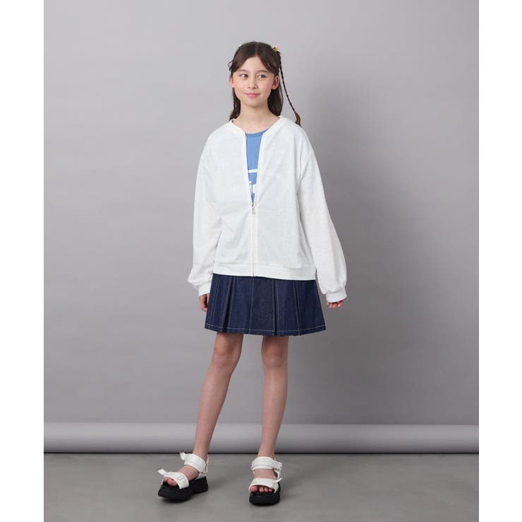 [140-150]【UVカット】ボーダージャカードカーディガン | a.v.v【KIDS】 | 詳細画像20 