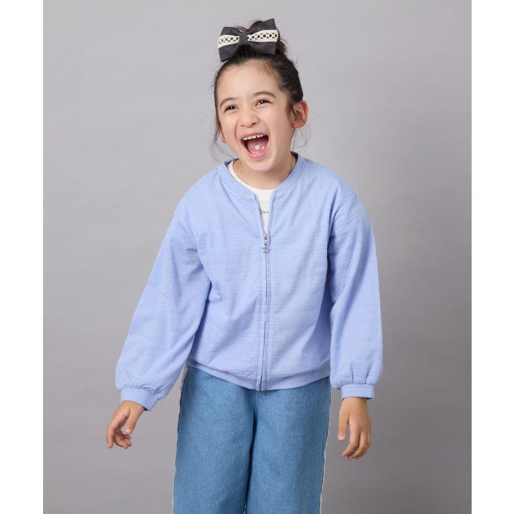 [140-150]【UVカット】ボーダージャカードカーディガン | a.v.v【KIDS】 | 詳細画像3 