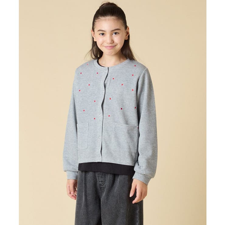 [130-160]ハート刺繍カーディガン | a.v.v【KIDS】 | 詳細画像2 