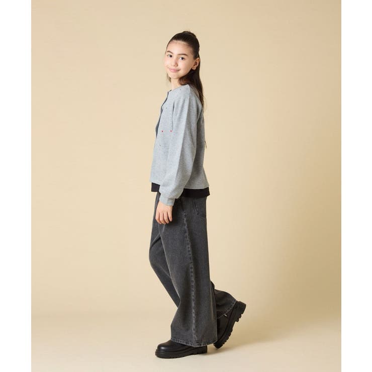 [130-160]ハート刺繍カーディガン | a.v.v【KIDS】 | 詳細画像4 