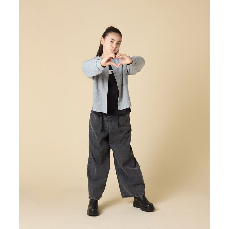 [130-160]ハート刺繍カーディガン | a.v.v【KIDS】 | 詳細画像9 