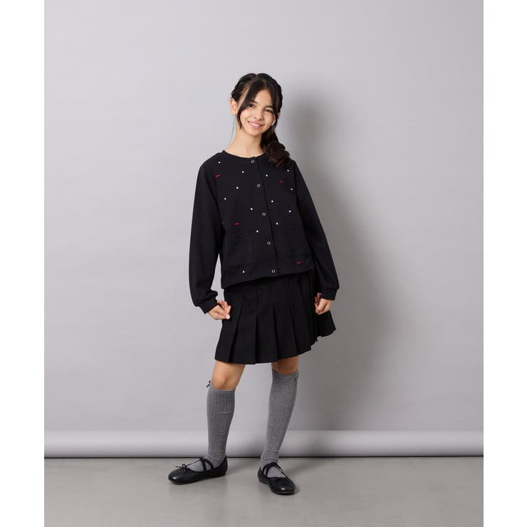 [120-160]【洗える/イージーケア】刺繍カットソーカーディガン | a.v.v【KIDS】 | 詳細画像45 