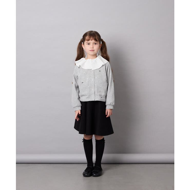 [120-160]刺繍カットソーカーディガン | a.v.v【KIDS】 | 詳細画像5 