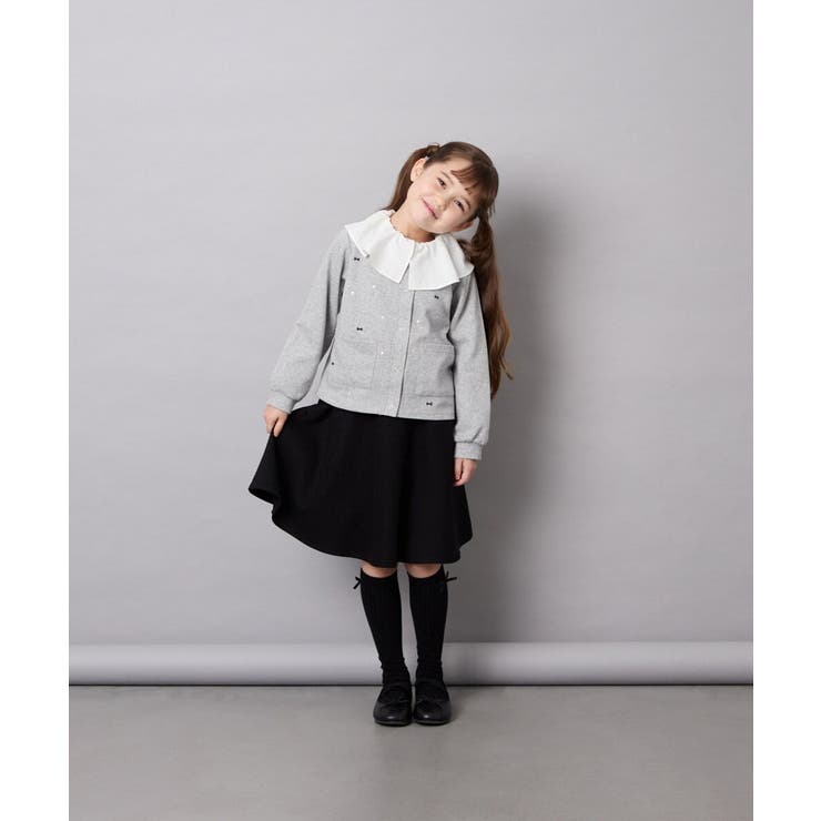 [120-160]刺繍カットソーカーディガン | a.v.v【KIDS】 | 詳細画像6 