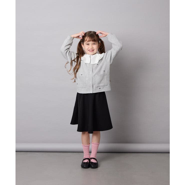 [120-160]刺繍カットソーカーディガン | a.v.v【KIDS】 | 詳細画像9 