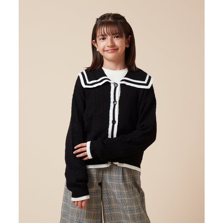 [140-150]セーラーカラーニットカーデ | a.v.v【KIDS】 | 詳細画像9 