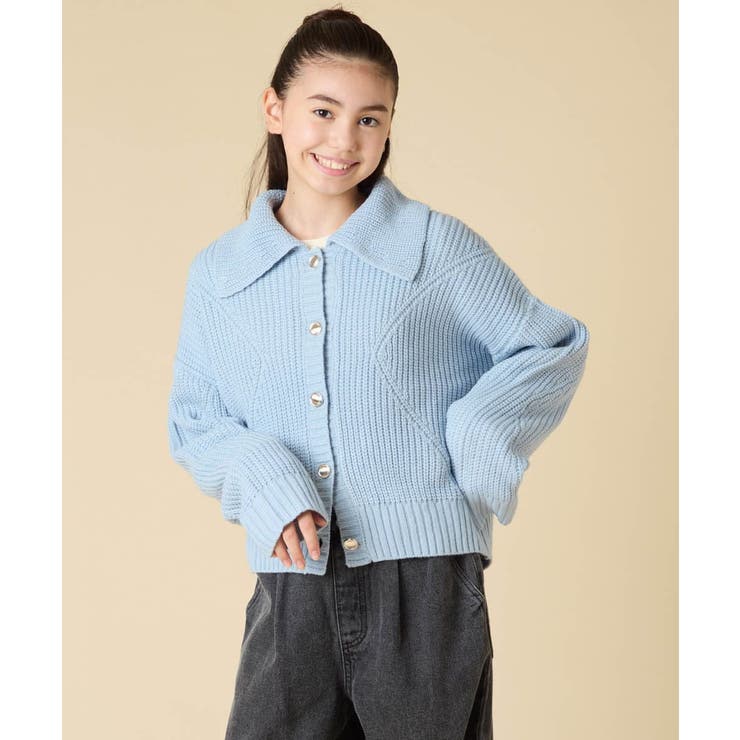 ライトブルー | [130-160]襟付きカーディガン | a.v.v【KIDS】
