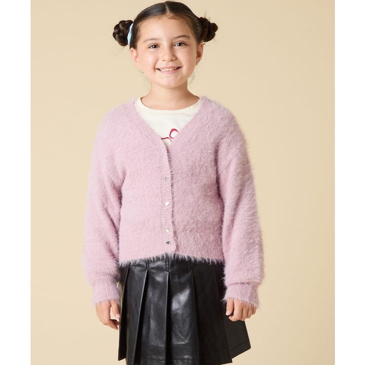 [120-160]フェザー調カーディガン | a.v.v【KIDS】 | 詳細画像2 