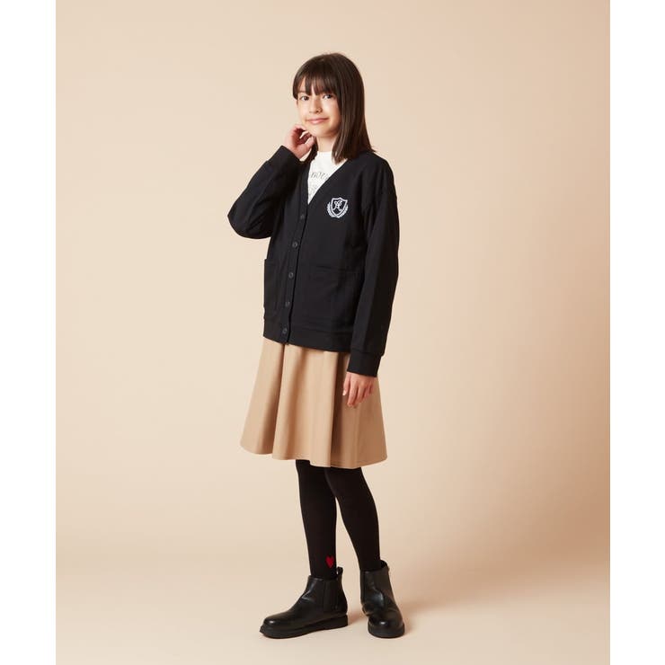 [120-130]エンブレム刺繍入り裏毛カーディガン | a.v.v【KIDS】 | 詳細画像6 