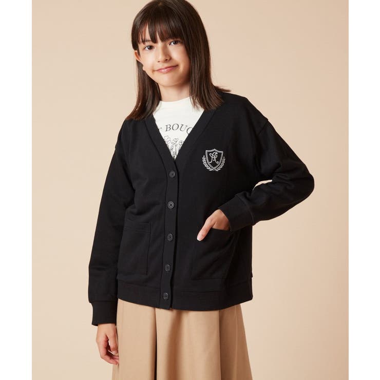 [160]エンブレム刺繍入り裏毛カーディガン | a.v.v【KIDS】 | 詳細画像8 