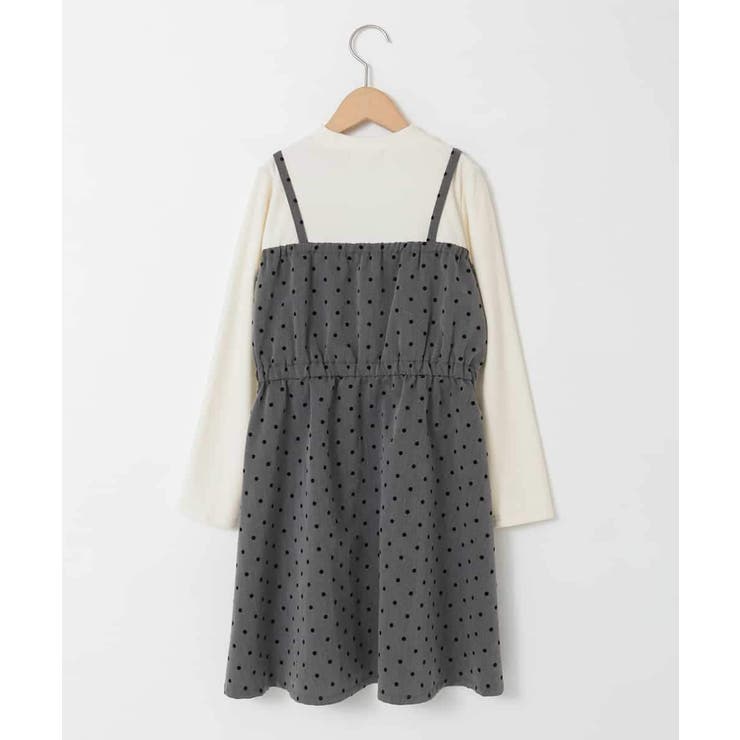 [120-160]フロッキードットプリントドッキングワンピース | a.v.v【KIDS】 | 詳細画像19 
