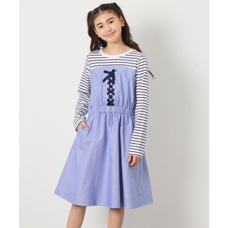 [120-160]レースアップドッキングワンピ | a.v.v【KIDS】 | 詳細画像12 