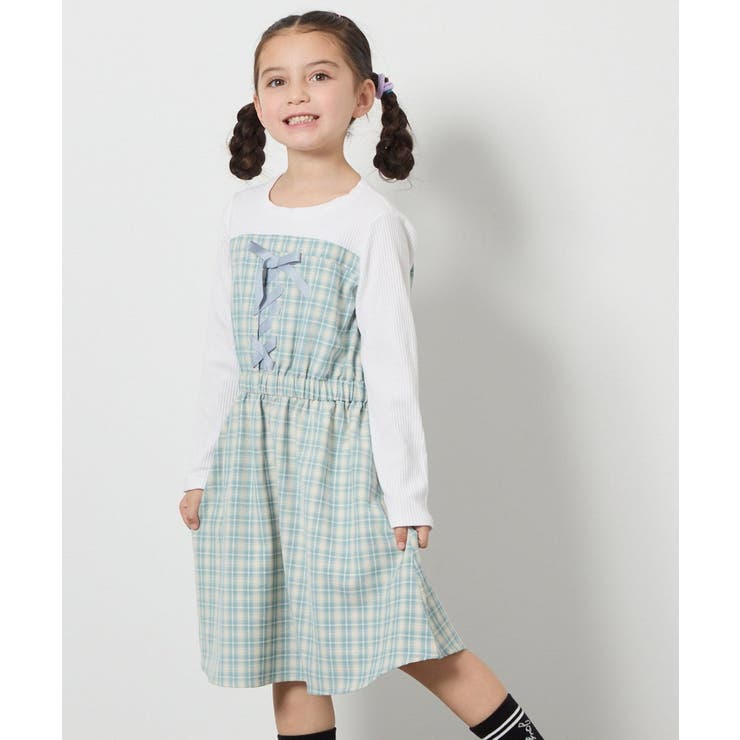 [120-160]レースアップドッキングワンピ | a.v.v【KIDS】 | 詳細画像4 