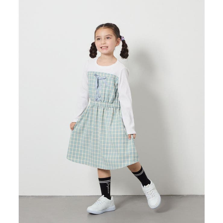 [120-160]レースアップドッキングワンピ | a.v.v【KIDS】 | 詳細画像7 