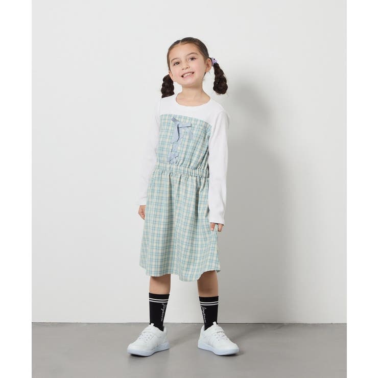 [120-160]レースアップドッキングワンピ | a.v.v【KIDS】 | 詳細画像8 