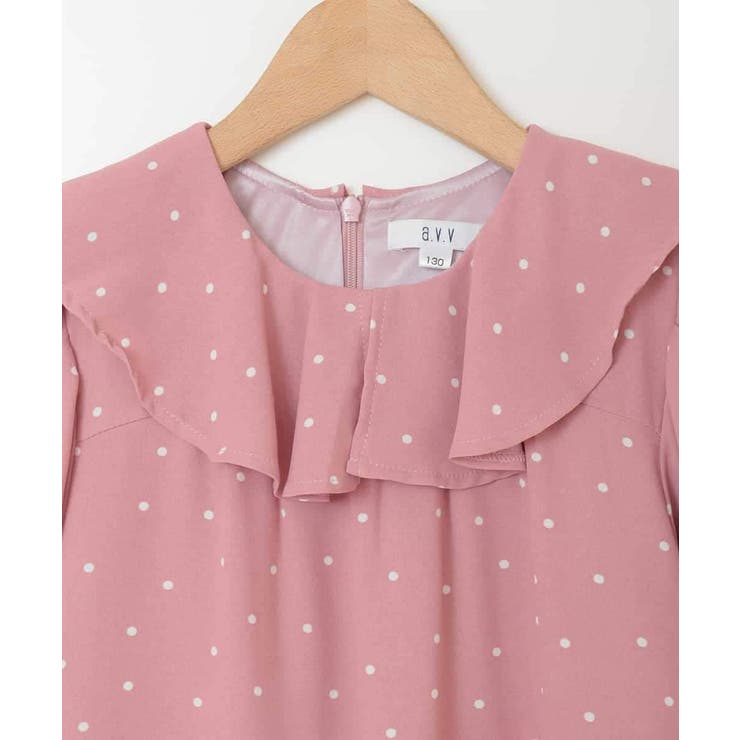 [110-130]【発表会/結婚式】フリルカラードットプリントワンピース | a.v.v【KIDS】 | 詳細画像12 