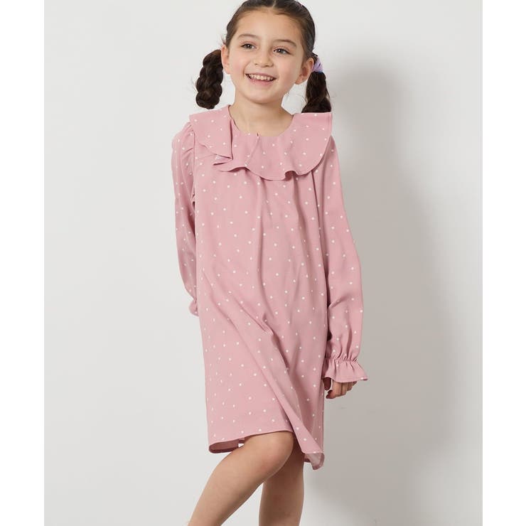 [110-130]【発表会/結婚式】フリルカラードットプリントワンピース | a.v.v【KIDS】 | 詳細画像2 