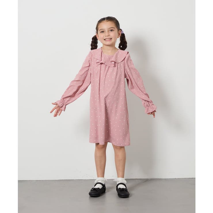 [110-130]【発表会/結婚式】フリルカラードットプリントワンピース | a.v.v【KIDS】 | 詳細画像3 