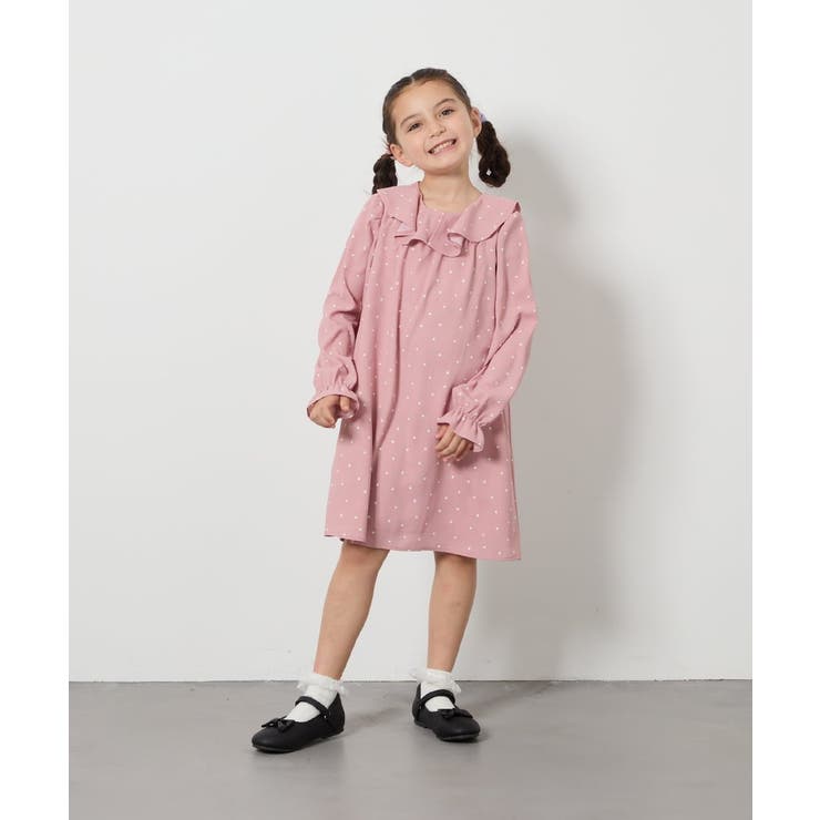 [110-130]【発表会/結婚式】フリルカラードットプリントワンピース | a.v.v【KIDS】 | 詳細画像4 