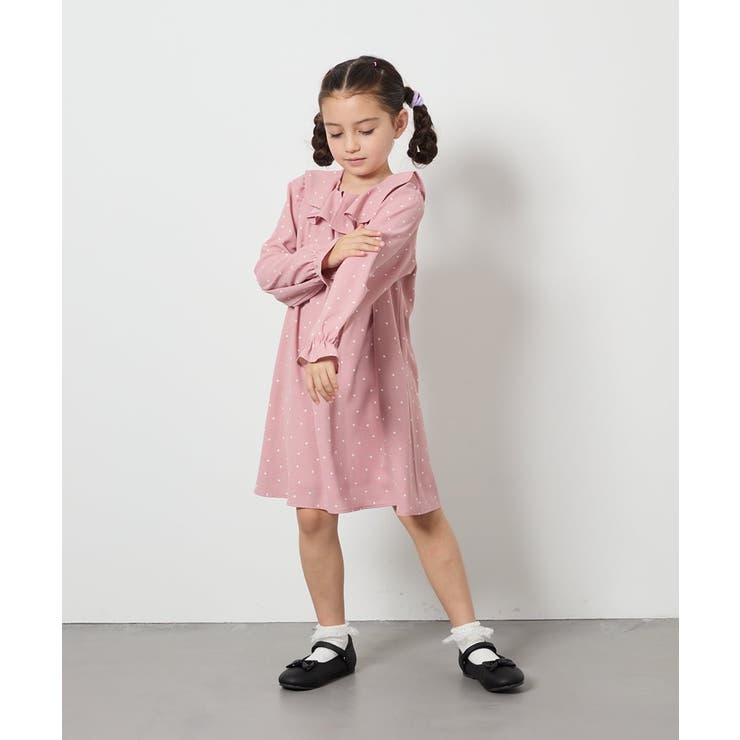 [110-130]【発表会/結婚式】フリルカラードットプリントワンピース | a.v.v【KIDS】 | 詳細画像6 