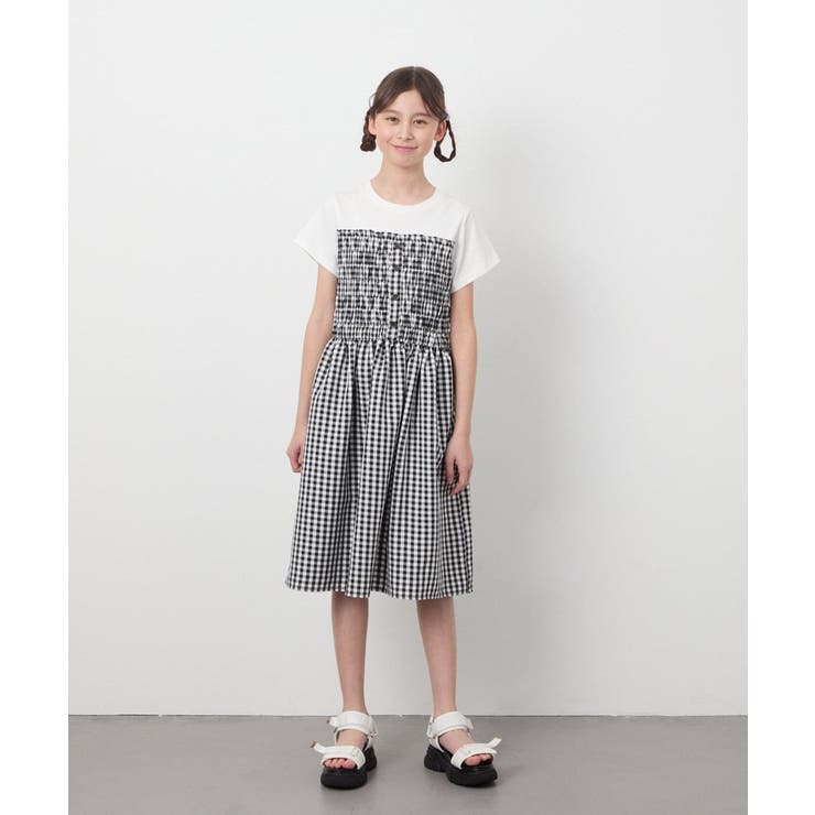 [100-130]ドッキングデザインワンピース | a.v.v【KIDS】 | 詳細画像14 