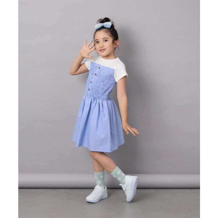 [100-130]ドッキングデザインワンピース | a.v.v【KIDS】 | 詳細画像6 