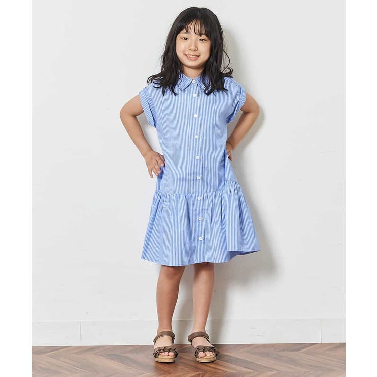 ストライプシャツワンピース [品番：ITKW0001262]｜a.v.v【KIDS】（アーヴェヴェ）のキッズファッション通販｜SHOPLIST（ショップリスト）