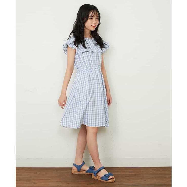 trefle+1 お袖ふわっとワンピース　ギンガム チェック Onepiece | TREFLE＋1（トレフルプラスワン）
